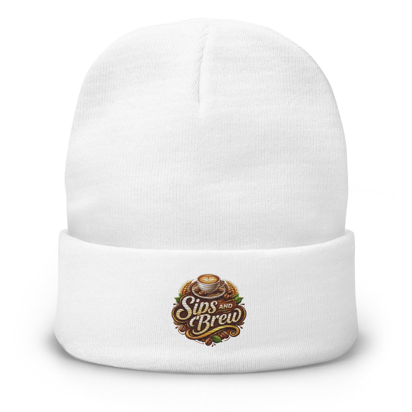 Embroidered Beanie - Sips and Brew