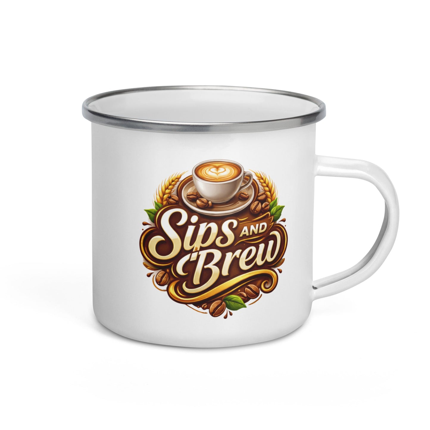 Enamel Mug - Sips and Brew