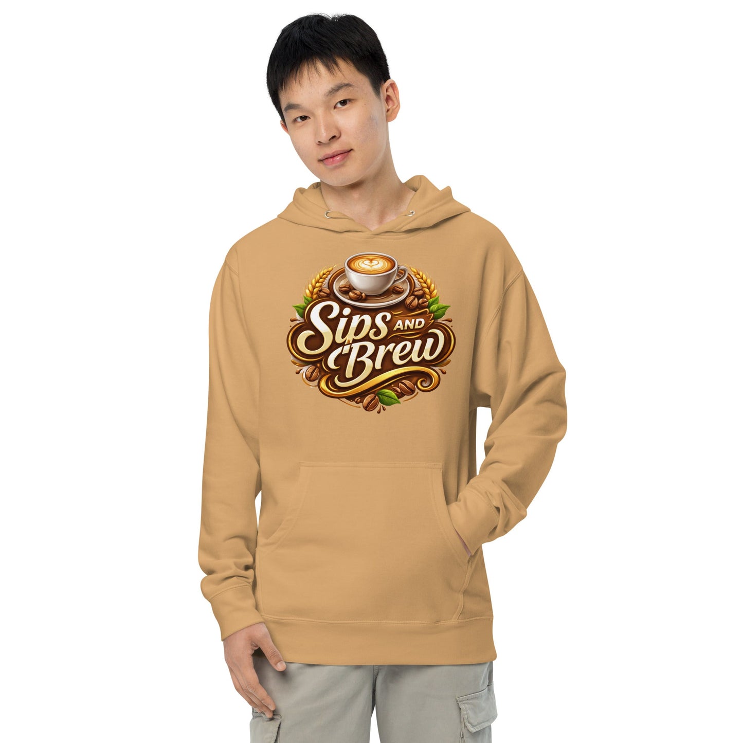 Unisex Midweight Hoodie - Sips and Brew