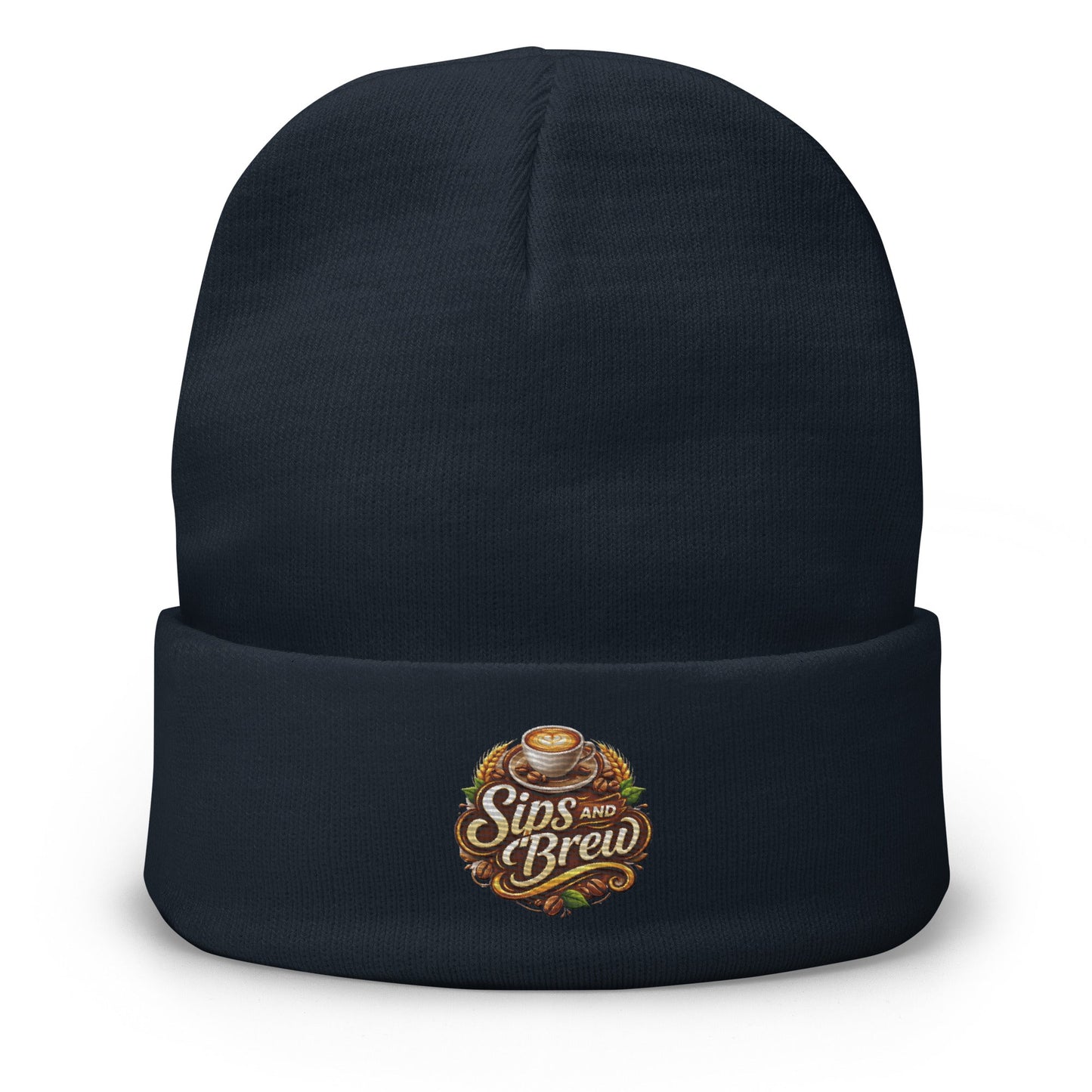 Embroidered Beanie - Sips and Brew