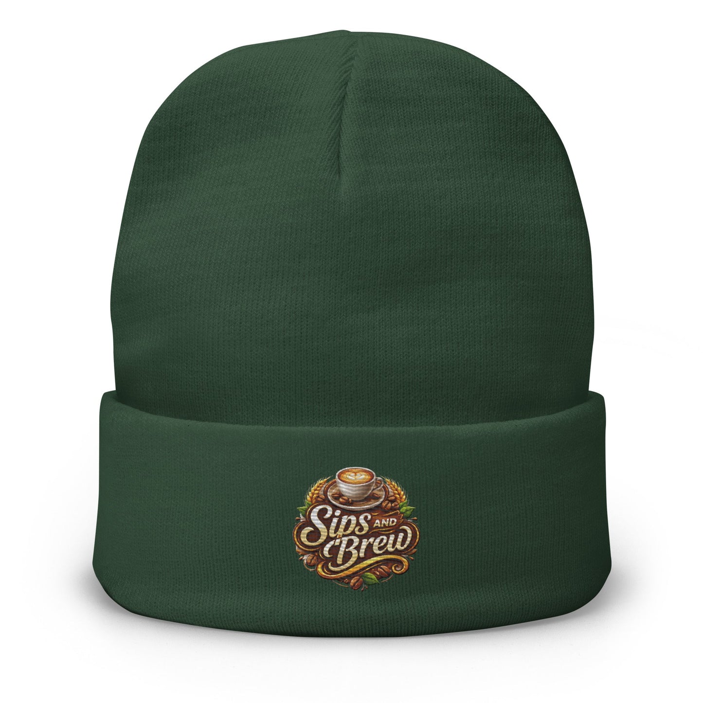 Embroidered Beanie - Sips and Brew