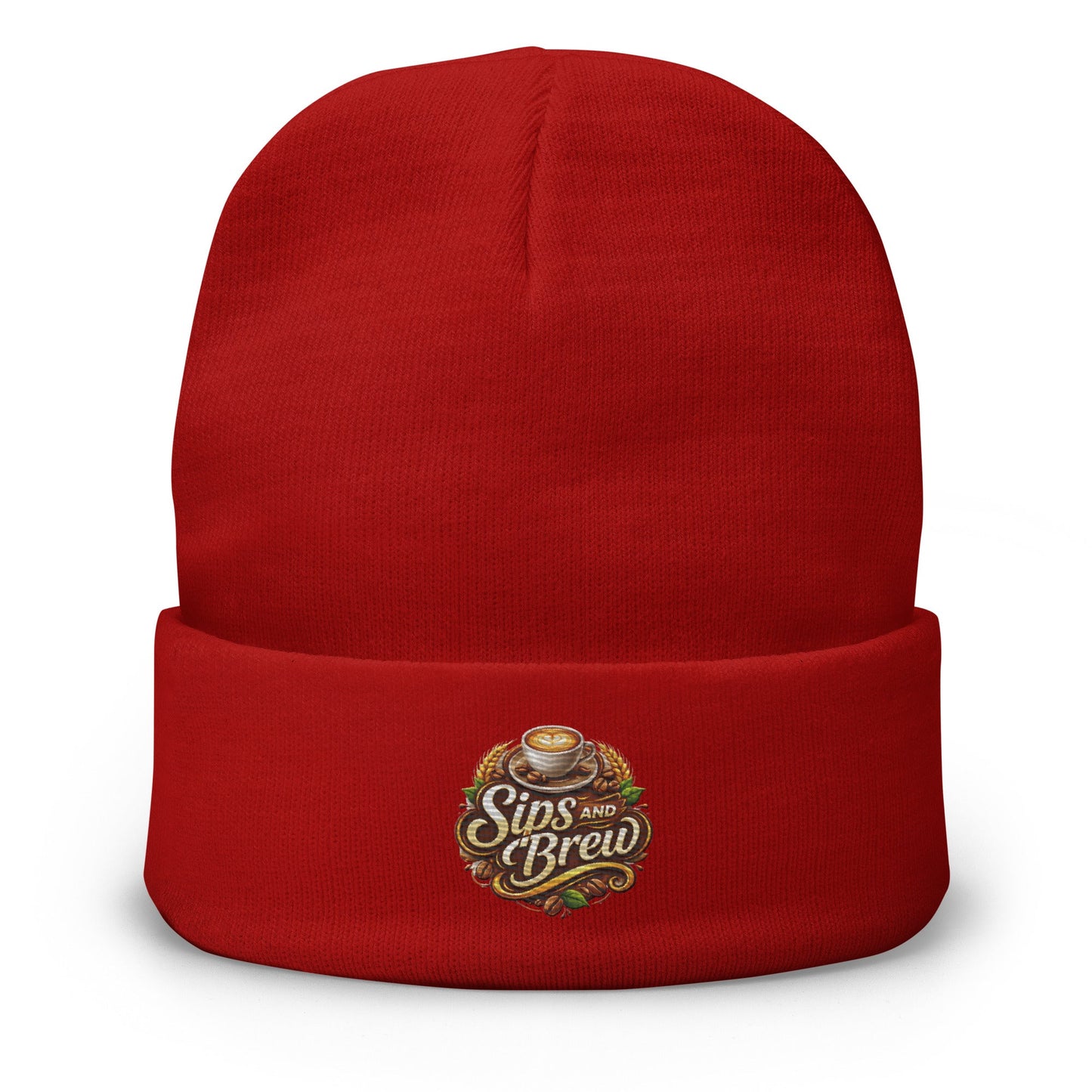 Embroidered Beanie - Sips and Brew