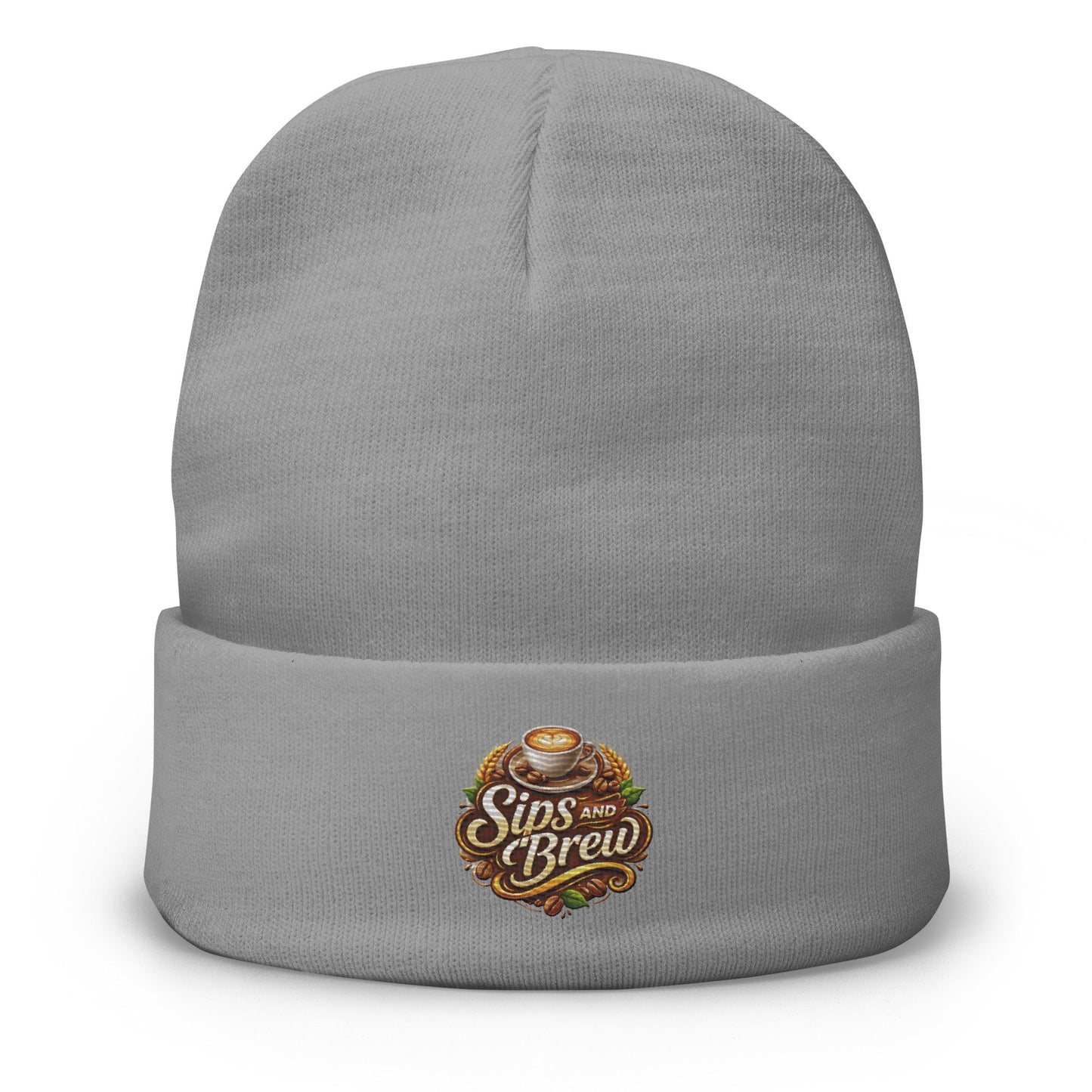 Embroidered Beanie - Sips and Brew