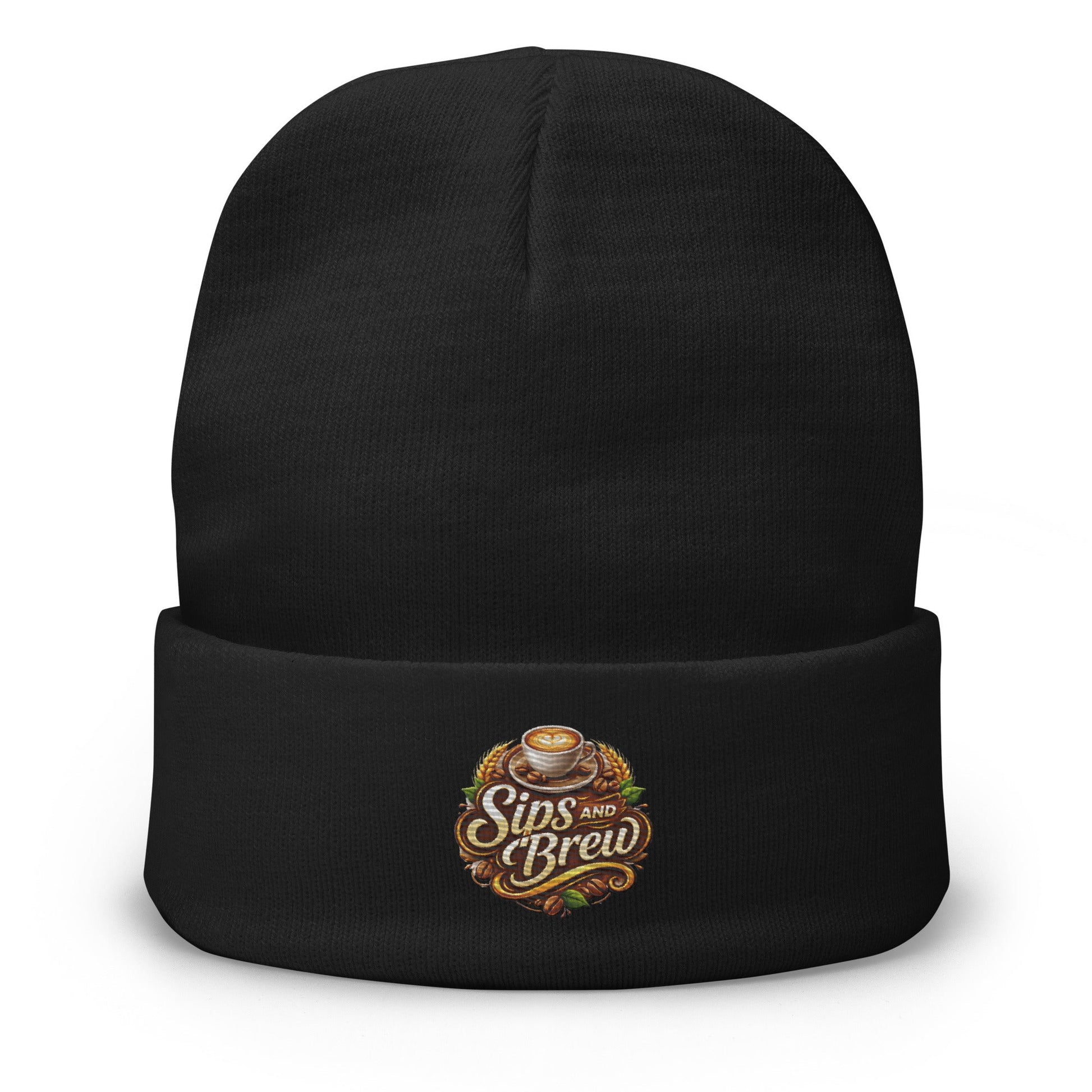 Embroidered Beanie - Sips and Brew