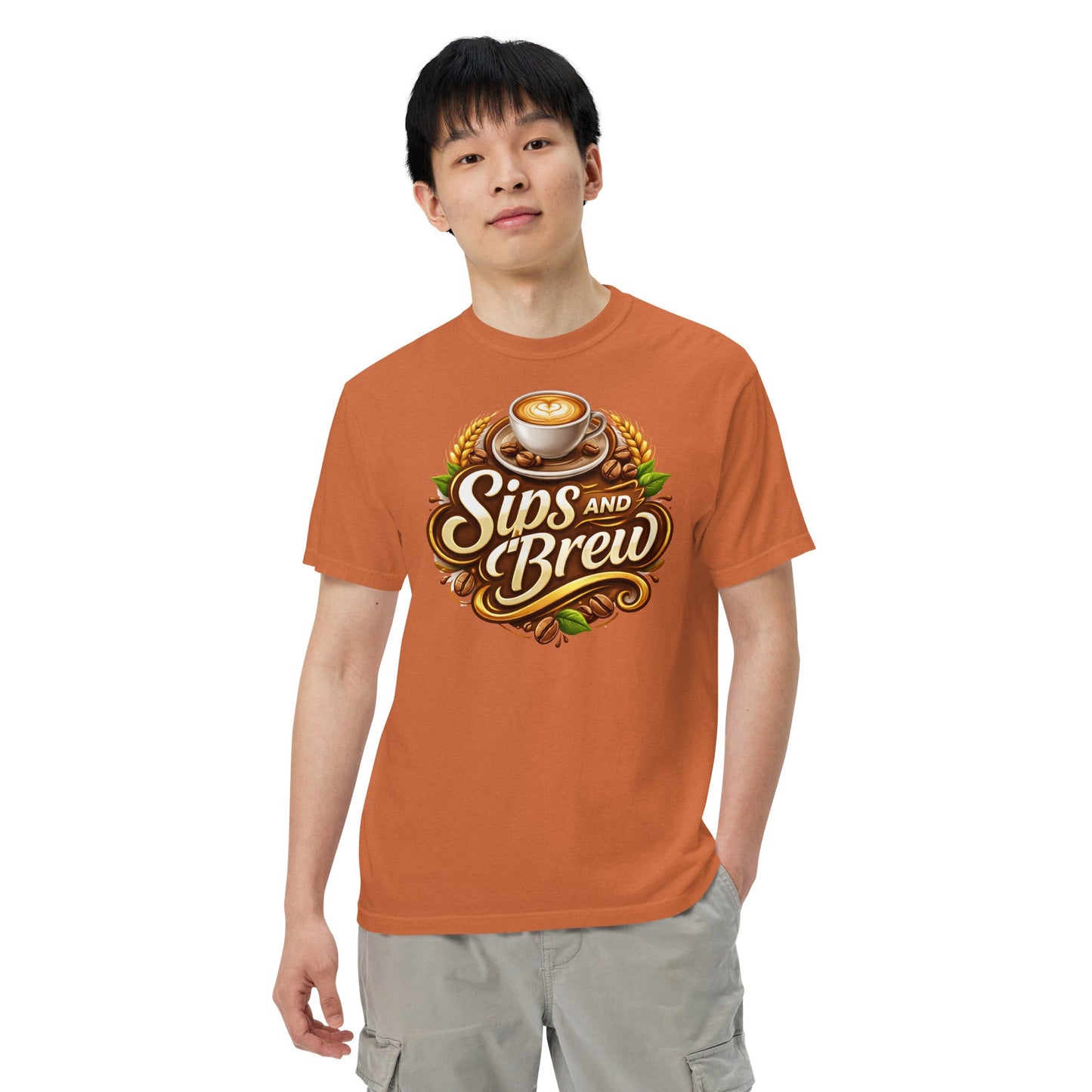 Unisex Garment - Dyed Heavyweight T-shirt - Sips and Brew