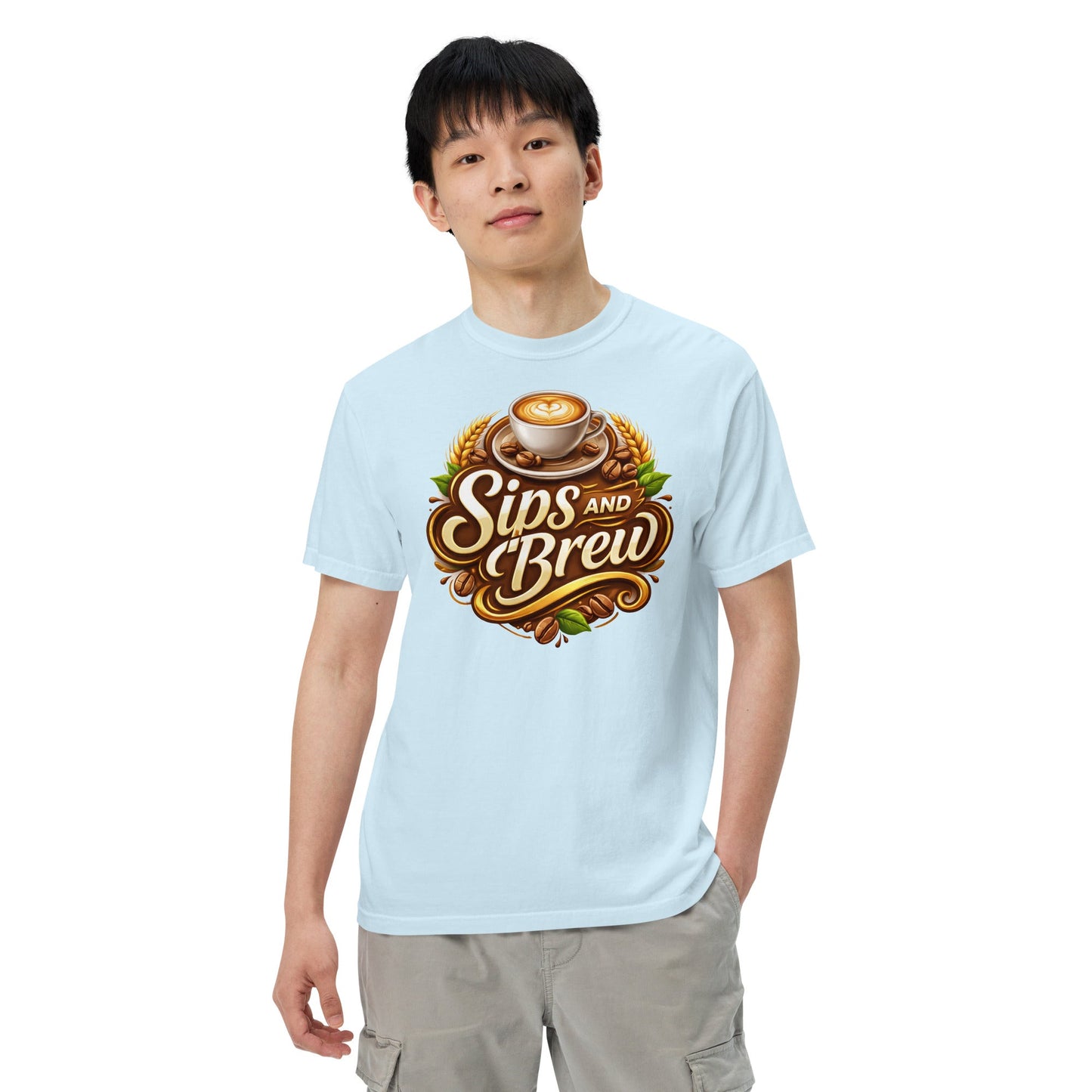 Unisex Garment - Dyed Heavyweight T-shirt - Sips and Brew