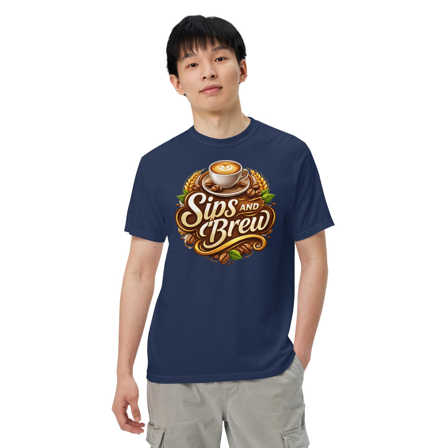 Unisex Garment - Dyed Heavyweight T-shirt - Sips and Brew