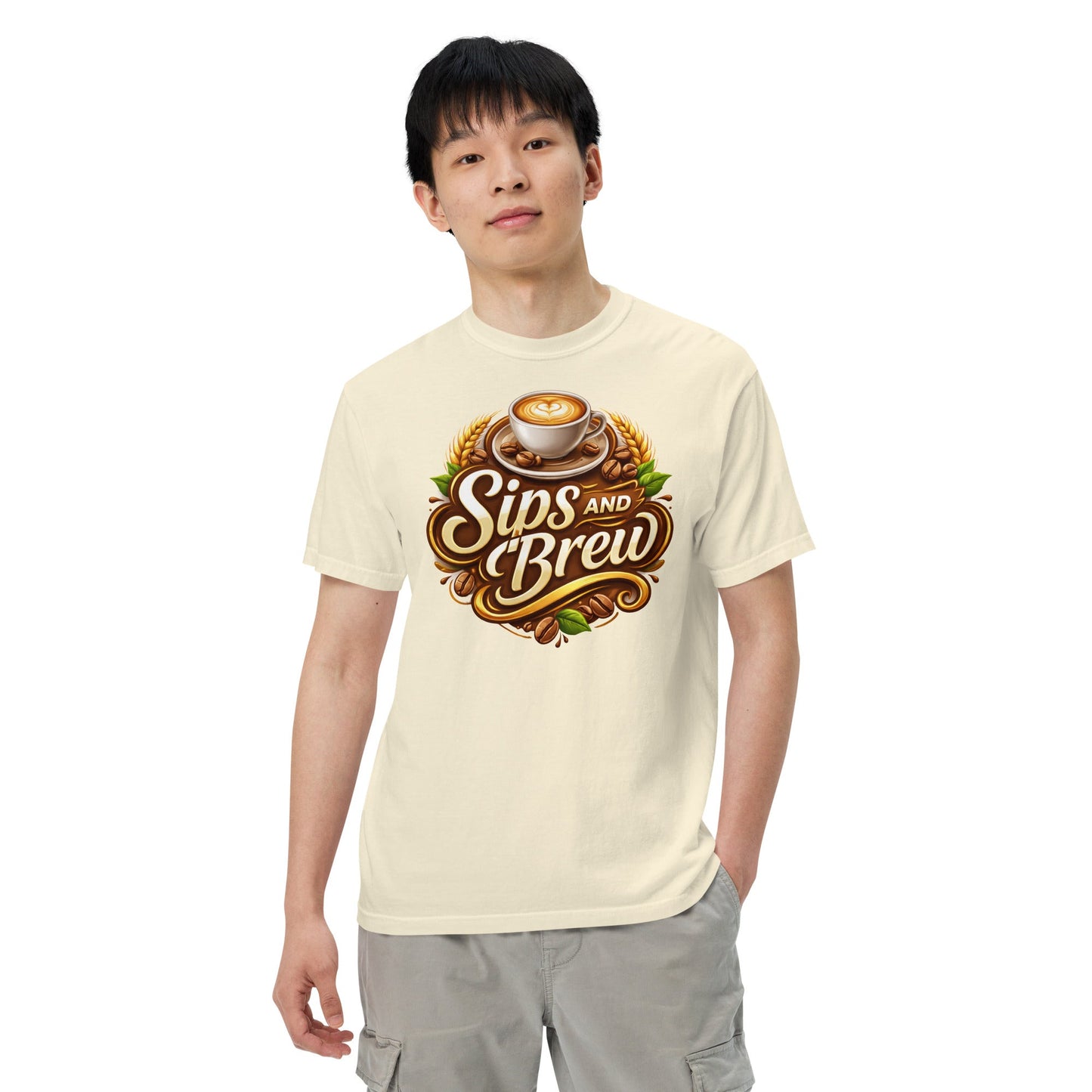 Unisex Garment - Dyed Heavyweight T-shirt - Sips and Brew