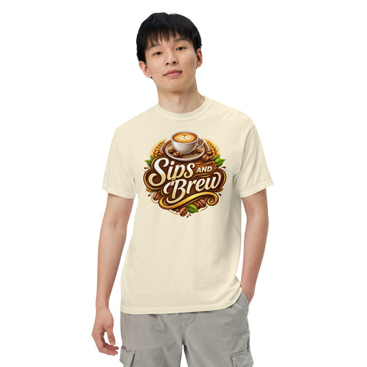 Unisex Garment - Dyed Heavyweight T-shirt - Sips and Brew