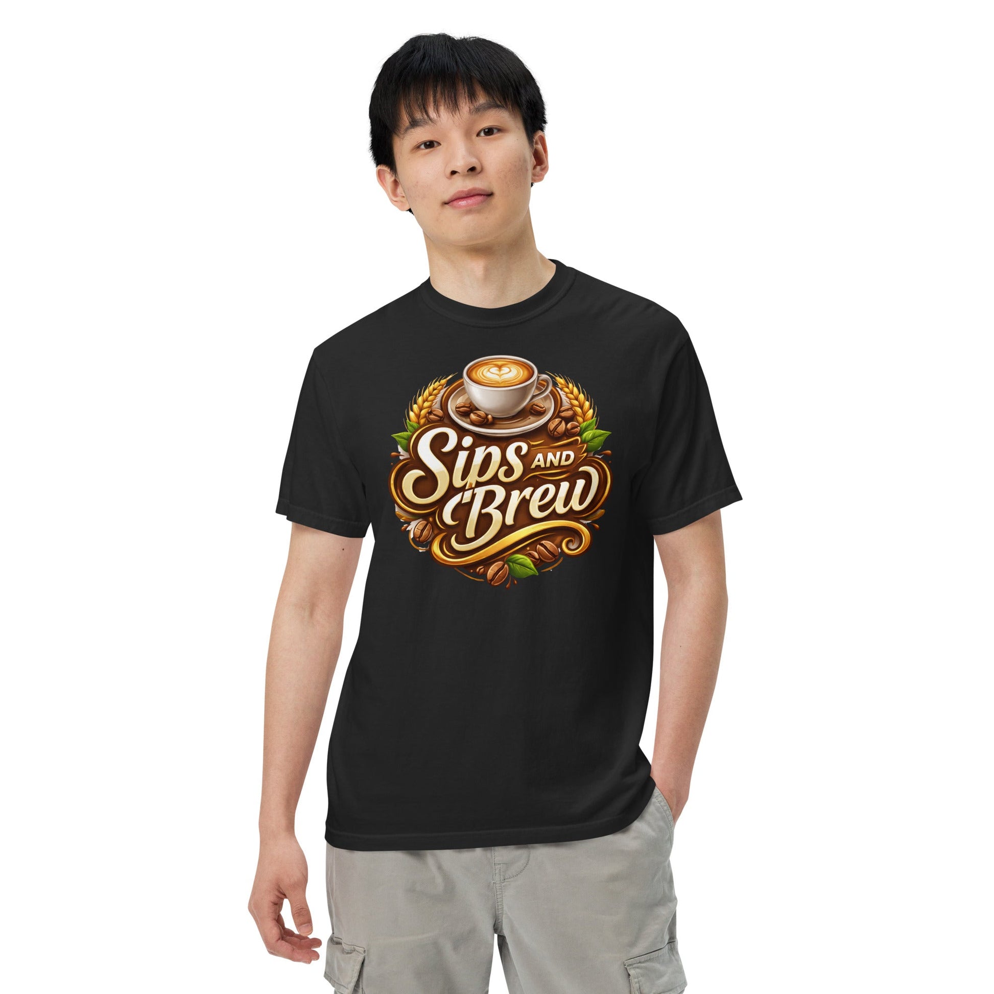 Unisex Garment - Dyed Heavyweight T-shirt - Sips and Brew