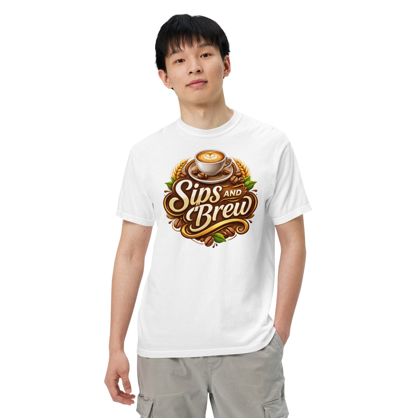 Unisex Garment - Dyed Heavyweight T-shirt - Sips and Brew