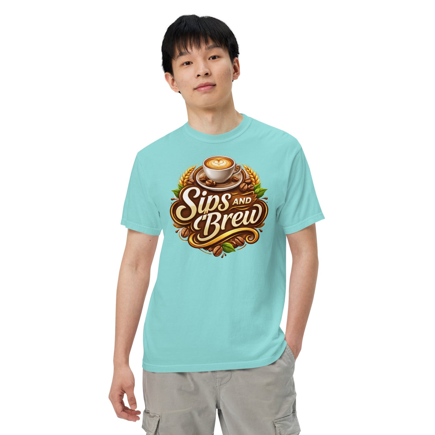 Unisex Garment - Dyed Heavyweight T-shirt - Sips and Brew