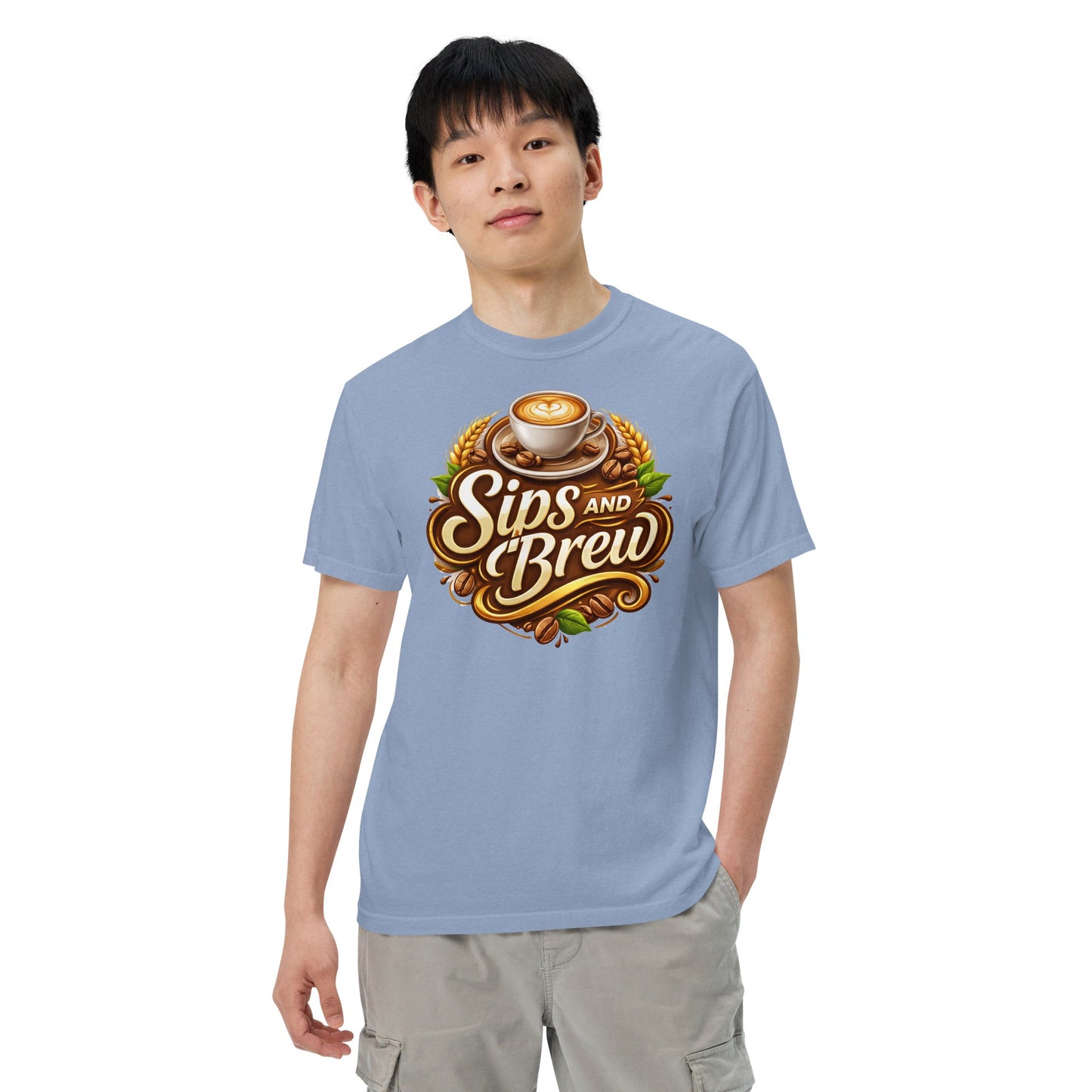 Unisex Garment - Dyed Heavyweight T-shirt - Sips and Brew