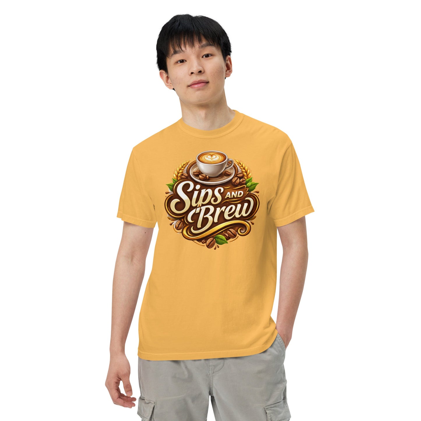 Unisex Garment - Dyed Heavyweight T-shirt - Sips and Brew
