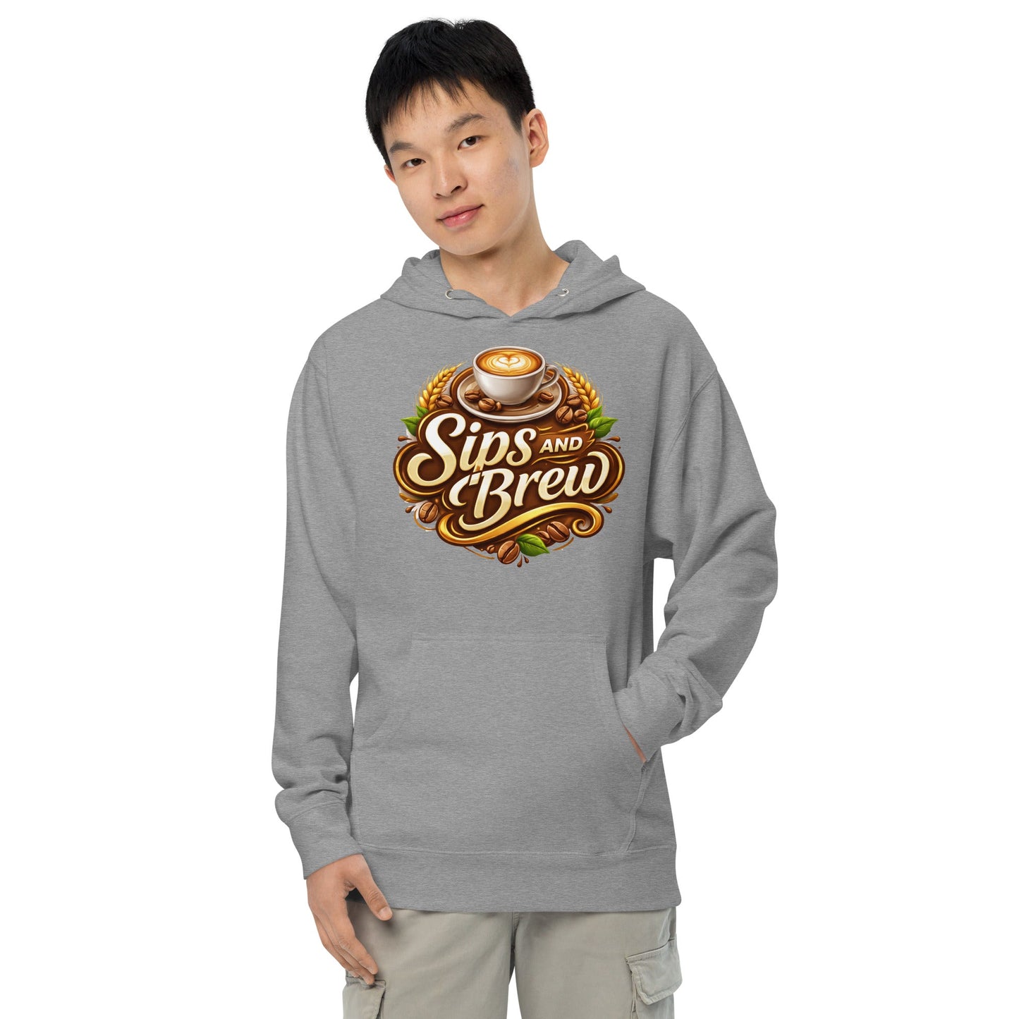 Unisex Midweight Hoodie - Sips and Brew