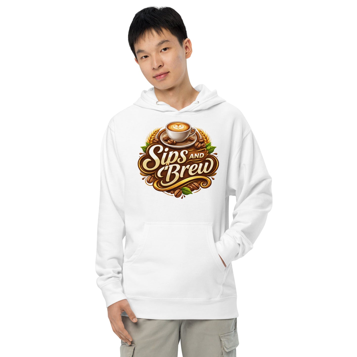 Unisex Midweight Hoodie - Sips and Brew