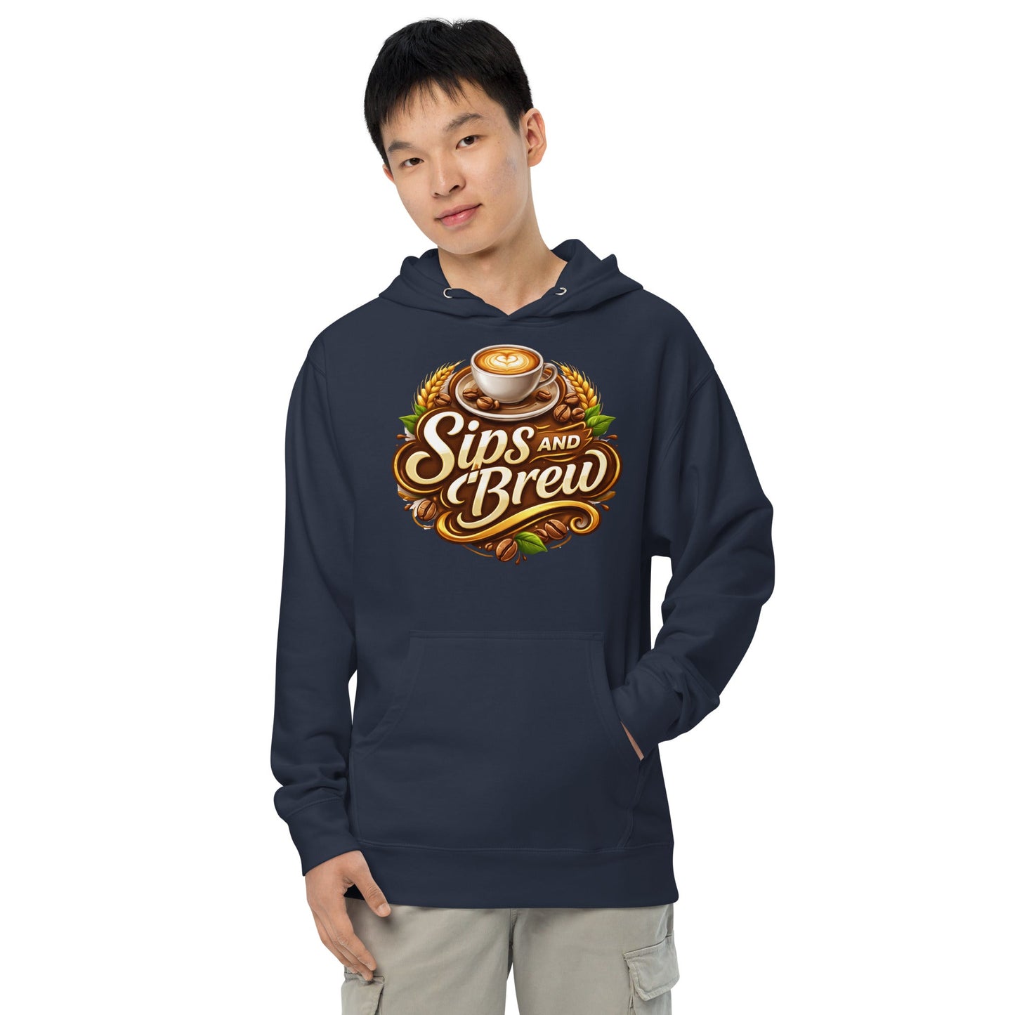 Unisex Midweight Hoodie - Sips and Brew