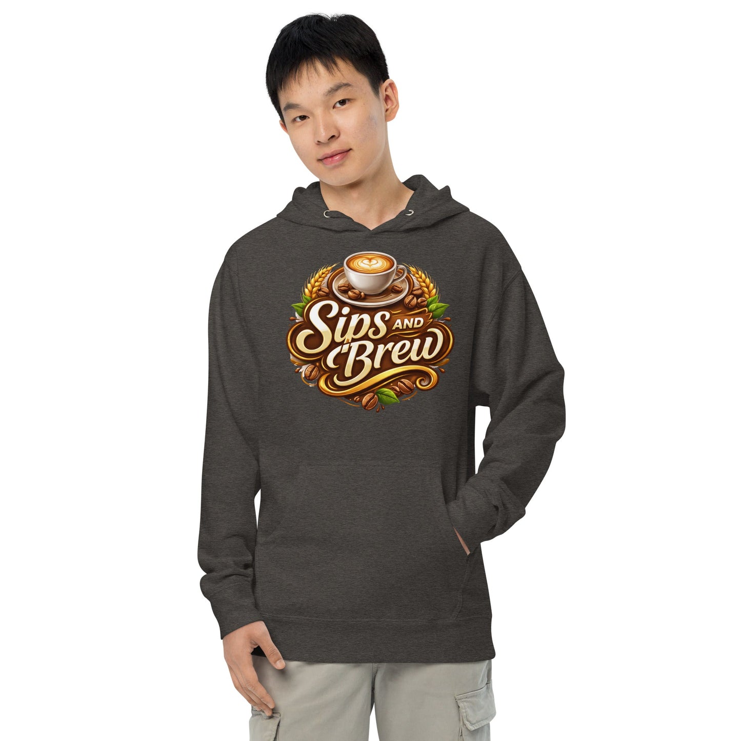 Unisex Midweight Hoodie - Sips and Brew