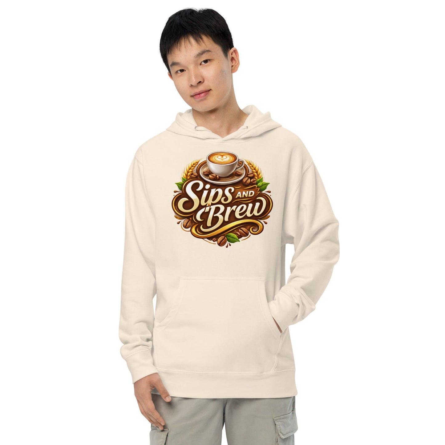 Unisex Midweight Hoodie - Sips and Brew
