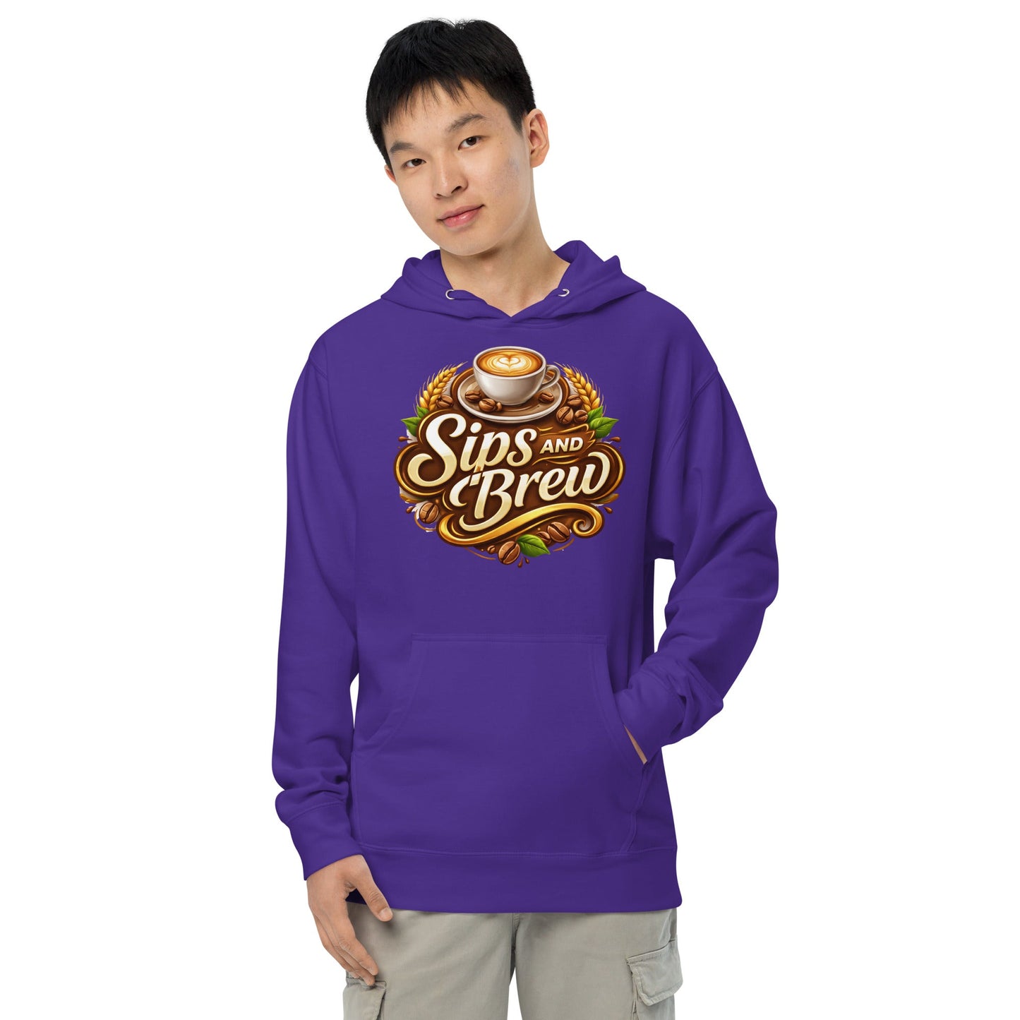 Unisex Midweight Hoodie - Sips and Brew