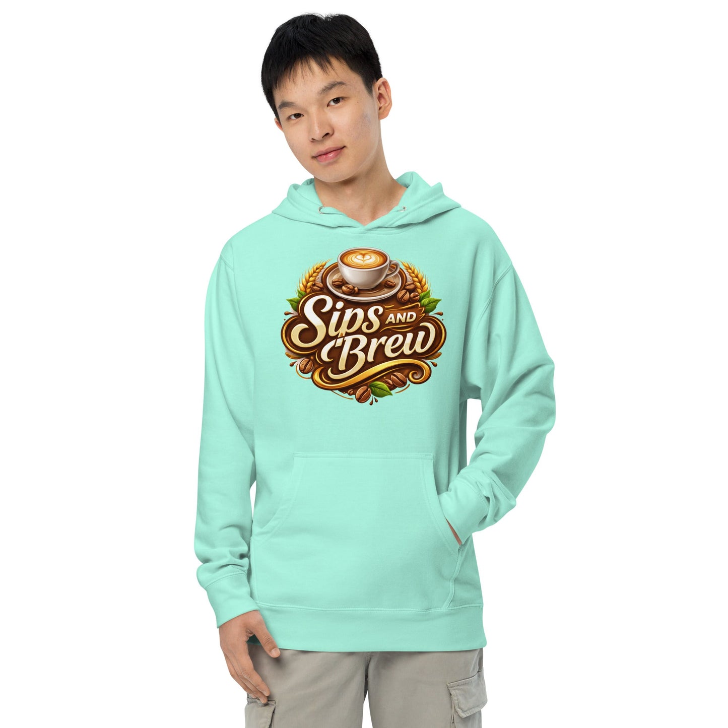 Unisex Midweight Hoodie - Sips and Brew