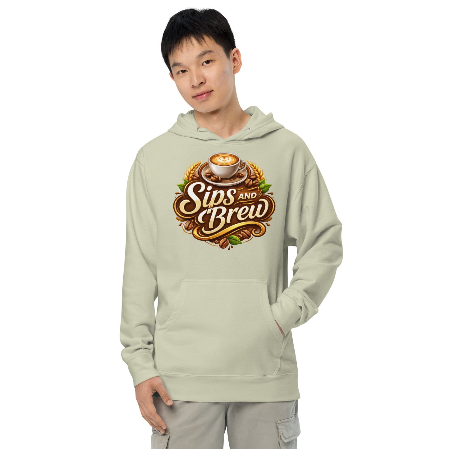 Unisex Midweight Hoodie - Sips and Brew